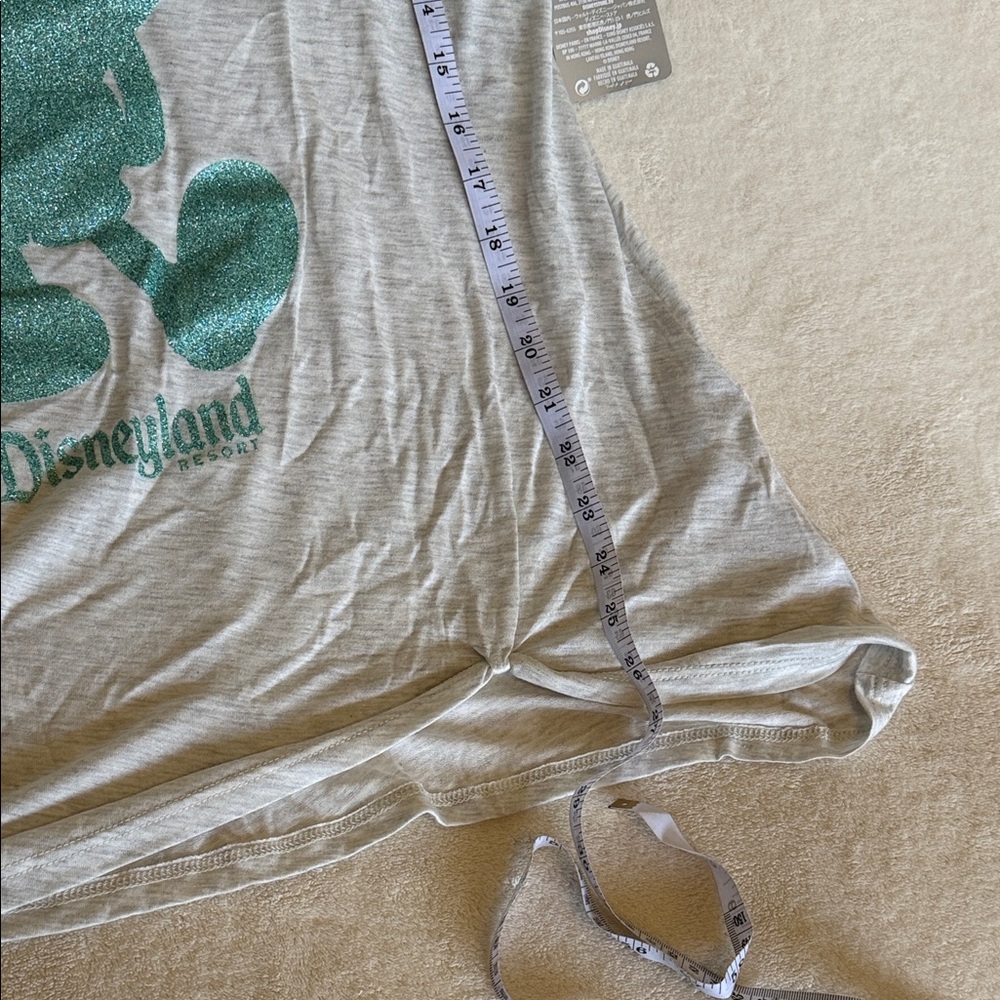 Disney Heather Gray Tank Top with Teal Glitter Mickey Large - Picture 6 of 8